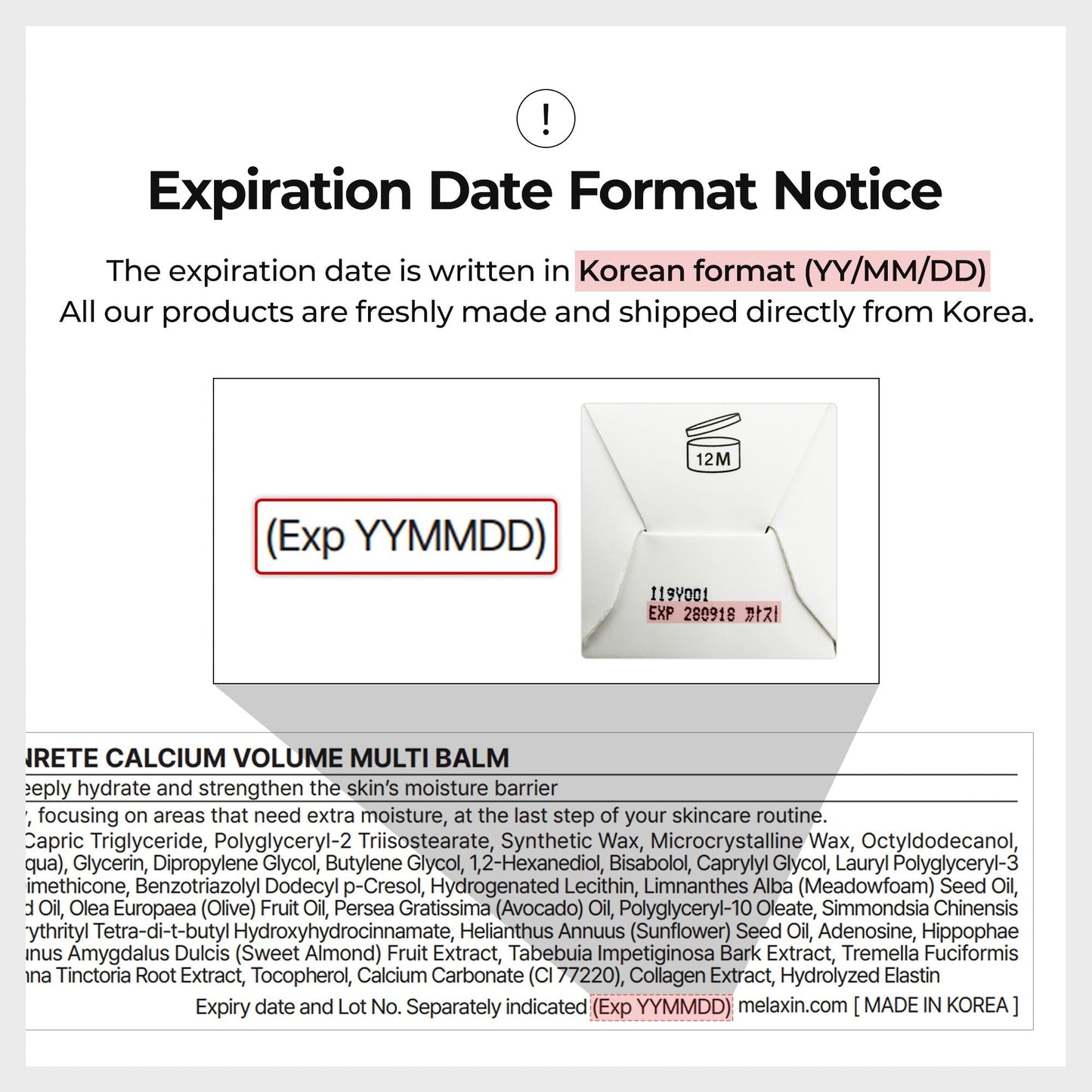 [TikTok Bestseller] Calcium Volume Multi Balm & Eye Patch 60ea